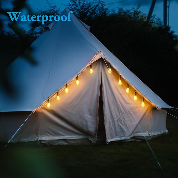 Battery Operated LED Lights - 2W 2700k Soft White, 3 Modes, Hook for Outdoor/Umbrella/Lantern, Waterproof, Portable, 1 Pack