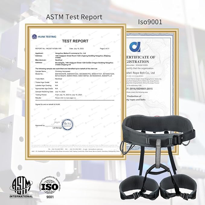 NewDoar Climbing Harness, Mountaineering Rock Climbing Harness, Half Body Harness for Rappelling Fire Rescuing Tree Climbing