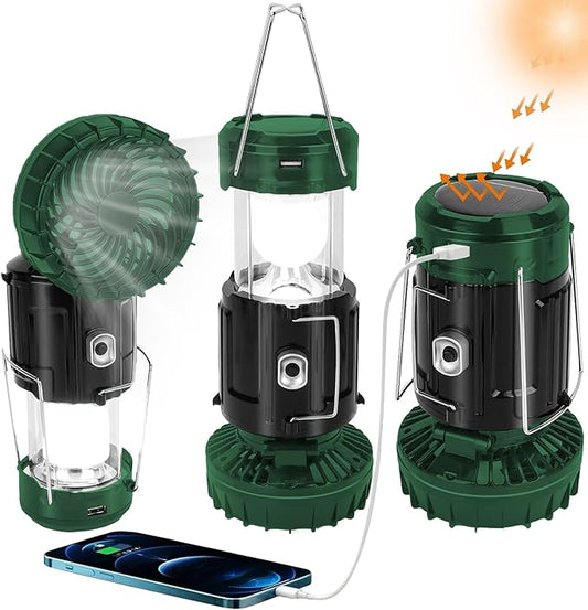 3 in 1 Portable Lantern - Collapsible Lightweight Camping Lantern for Power Outages Solar Flashlight Survival Kits for Indoor Outdoor Tent Home Emergency Essentials Hiking