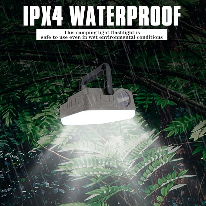 Portable Solar Power Lanterns 4 Pack, Lanterns for Power Outages, 5 Light Modes LED Camping Lights Lantern Flashlight, IPX4 Waterproof Tent Light for Hurricane Hiking Emergency Light, Gray
