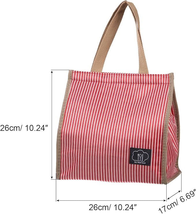 PATIKIL Insulated Lunch Bag, Oxford Cloth Waterproof Lunch Tote Bag Thermal Portable Lunch Box Food Container for Work Office Picnic Outdoor, 10.24"x6.69"x10.24", Red