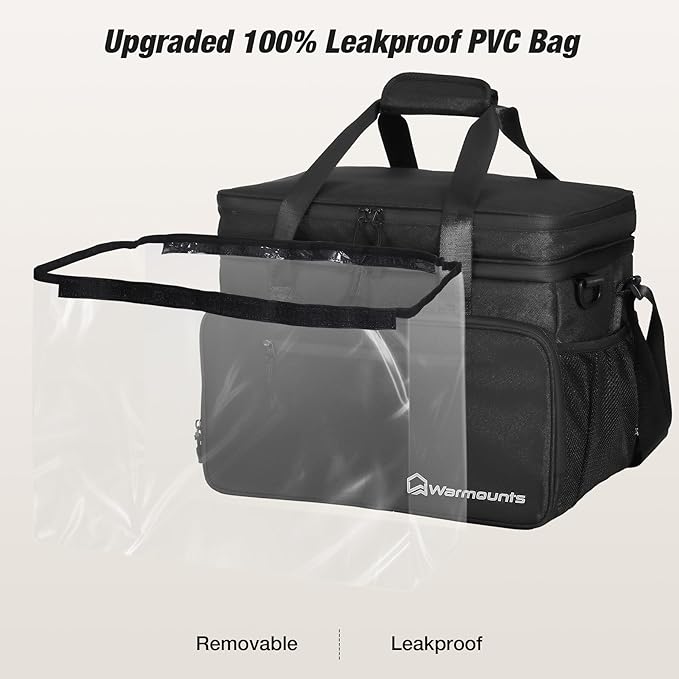 Insulated Cooler Bag 48/75 Cans, Soft Sided Portable Lunch Bag Coolers w/Zippered Top, Leak Proof PVC Interlayer, 5-Layer Insulation Large Ice Chest Bag for Travel, Camping, Beach, Picnic