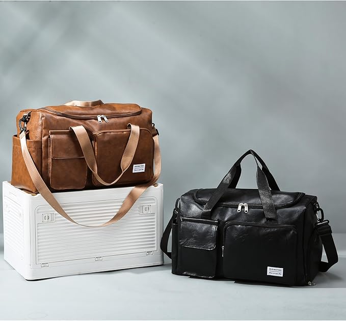 Small Gym Bag for Women, Travel Duffle Bag Carry On Weekender Bag with Shoe Compartment