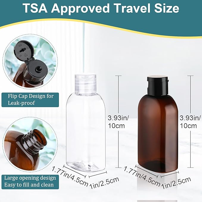 Cosywell Travel Bottles for Toiletries 8PCS 3.4oz Travel Shampoo Bottles TSA Approved Travel Size Bottles Travel Containers Leak Proof Empty Lotion Bottles with Flip Cap