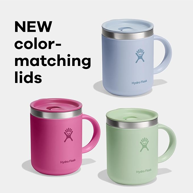 Hydro Flask Coffee Mug – Insulated Stainless Steel, Non Spill, Leak Proof Travel Mug 12 Oz Beachplum Purple