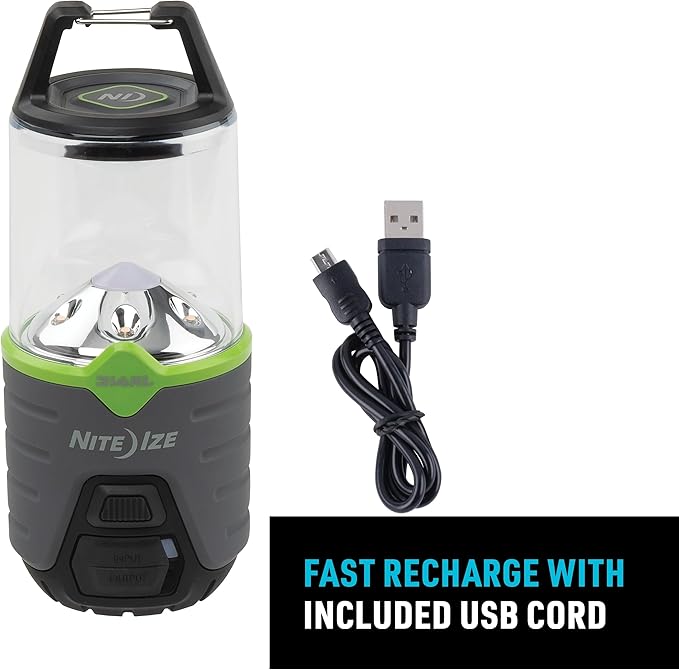 Nite Ize Radiant 314 Rechargeable LED Lantern - Weather & Impact Resistant Light with Power Bank - Rechargeable Lantern for Camping & Hiking Gear