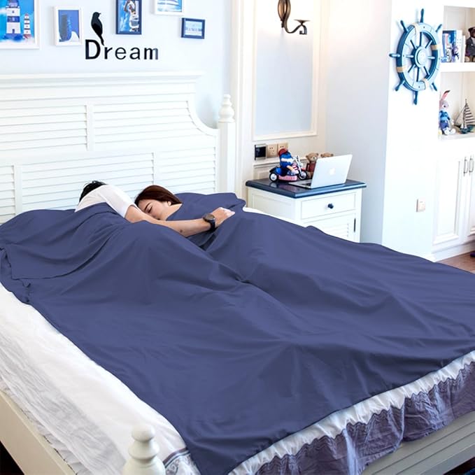 Sleeping Bag Liners Lightweight Travel Camping Sheet Sleep Bag Liner Adults Lightweight Warm Weather Hotel Compact Portable Sleeping Sack Indoor Outdoor Hostels Traveling Backpacking Hiking Blankets