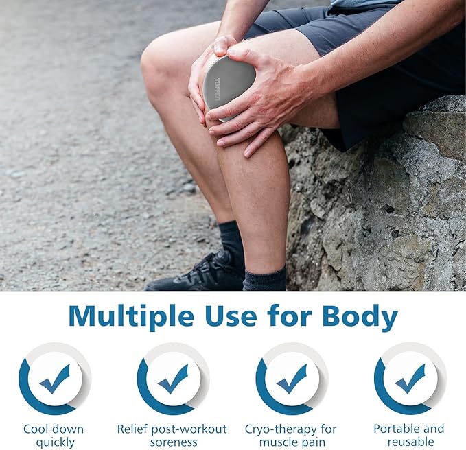 Small Ice Packs for Lunch Boxes, Stainless Steel Round Cold Packs for Cooler, Reusable Long Lasting Freezer Packs, Multi Use Cooler Accessories for Camping and Pain Relief (1 Pack)