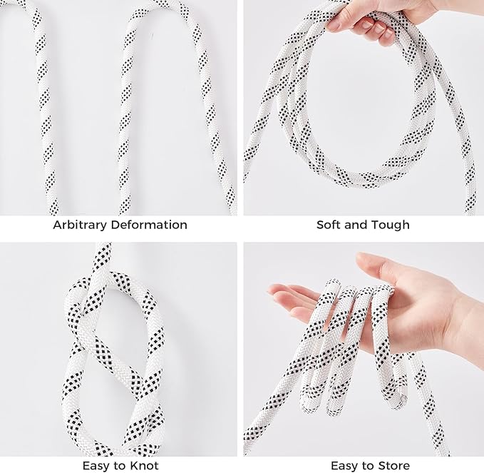 1/2 Inch 200ft Double Braided Polyester Arborist Rope, Heavy Duty Nylon Rope for Anchor, Tree Work, Cargo, Pulling, Sailing(White)