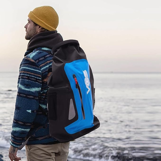 VOS Waterproof Premium Dry Bag | All-purpose Lightweight Dry Storage Backpack for Travel, Swimming, Boating, Kayaking, Camping, Beach (Blue/Black)
