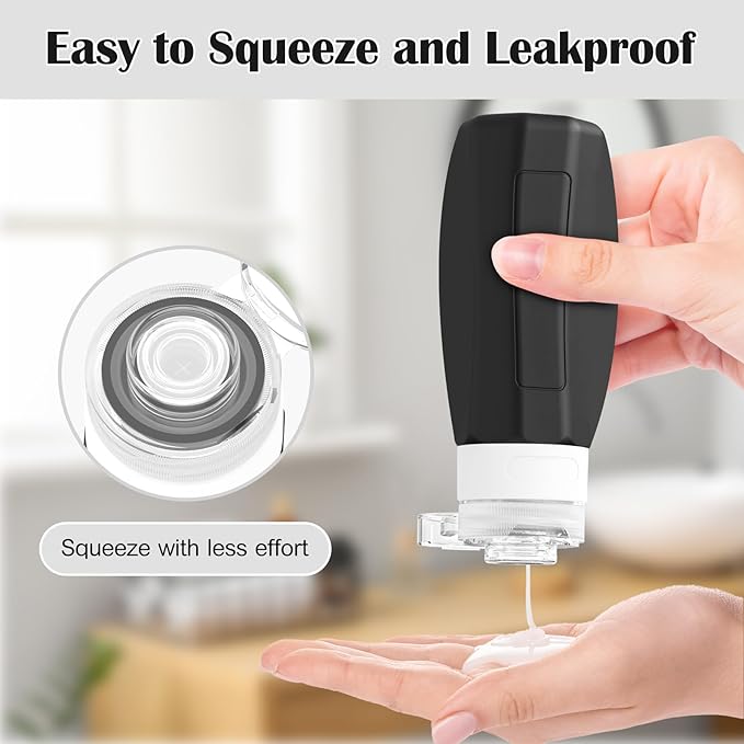 Redfly 17PCS Travel Bottles for Toiletries, TSA Approved Travel Size Containers, Leak Proof Travel Containers for Toiletries, Silicone Travel Kit for Shampoo, Conditioner, Lotion & Creams Gray