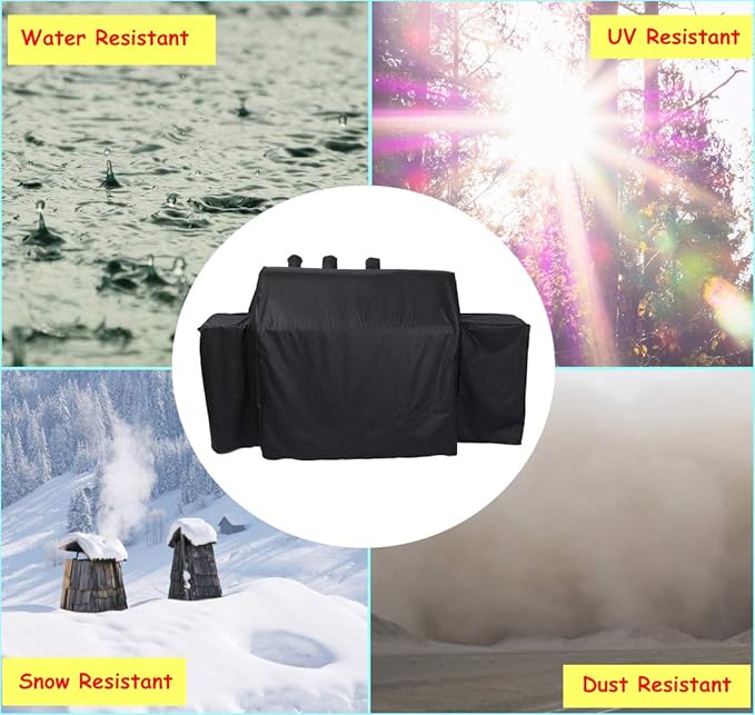 Heavy Duty Waterproof Grill Cover for Char-Griller Duo 5050/5650 Double Play with Side Fire Box