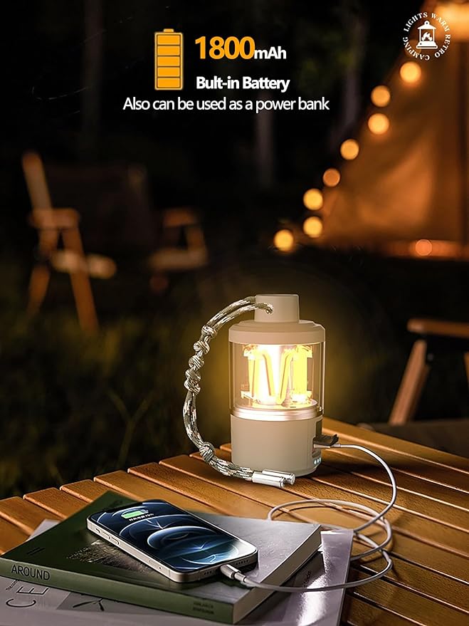 Camping Lights, Rechargeable Camping Lights,Portable Magnetic Camping Lights,IPX65 Waterproof,for Emergency/Car Repairing/Hiking/Fishing/Camping Lantern/Home.