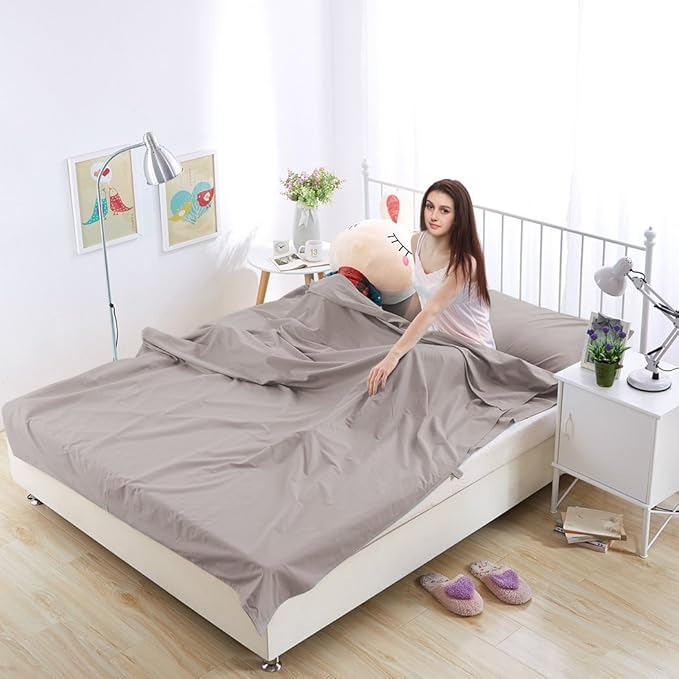 Sleeping Bag Liners Lightweight Travel Camping Sheet Sleep Bag Liner Adults Lightweight Warm Weather Hotel Compact Portable Sleeping Sack Indoor Outdoor Hostels Traveling Backpacking Hiking Blankets