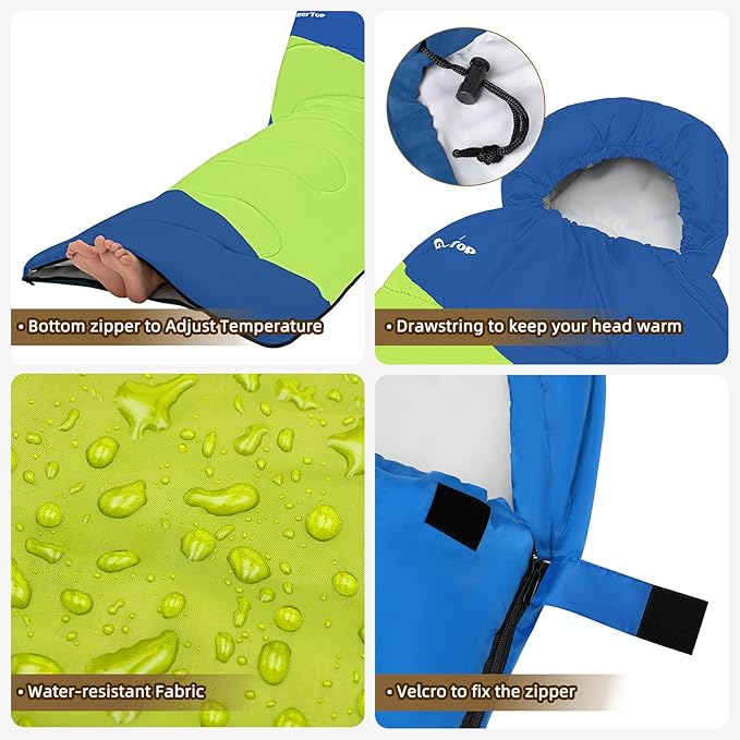 GEERTOP Backpacking Sleeping Bag for Camping, Lightweight Sleeping Bags for Adults Kids Summer Warm Cold Weather Hiking Travel