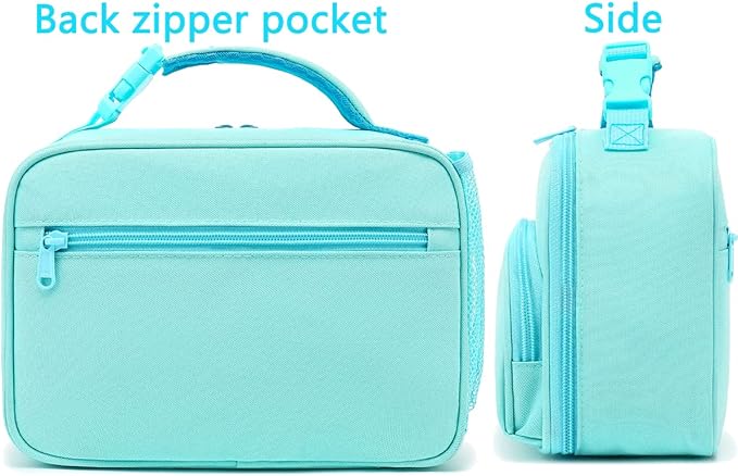 FlowFly Kids Lunch box Insulated Soft Bag Mini Cooler Back to School Thermal Meal Tote Kit for Girls, Boys,light blue