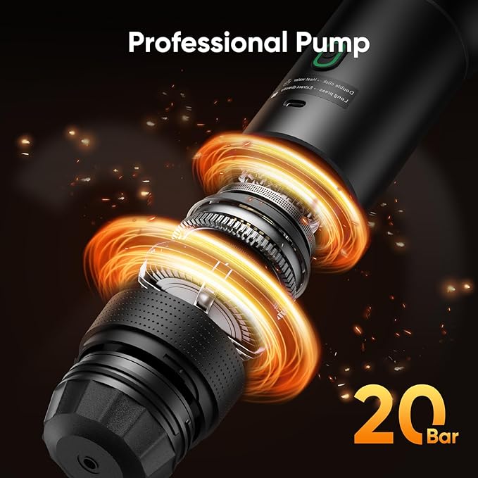 Portable Espresso Machine, Travel Coffee Machine for Camping, Car Self-Heating Coffee Maker with USB-C,Compatible With Ground Coffee & NS Capsules, Portable Espresso Maker for RV, Home, Hiking