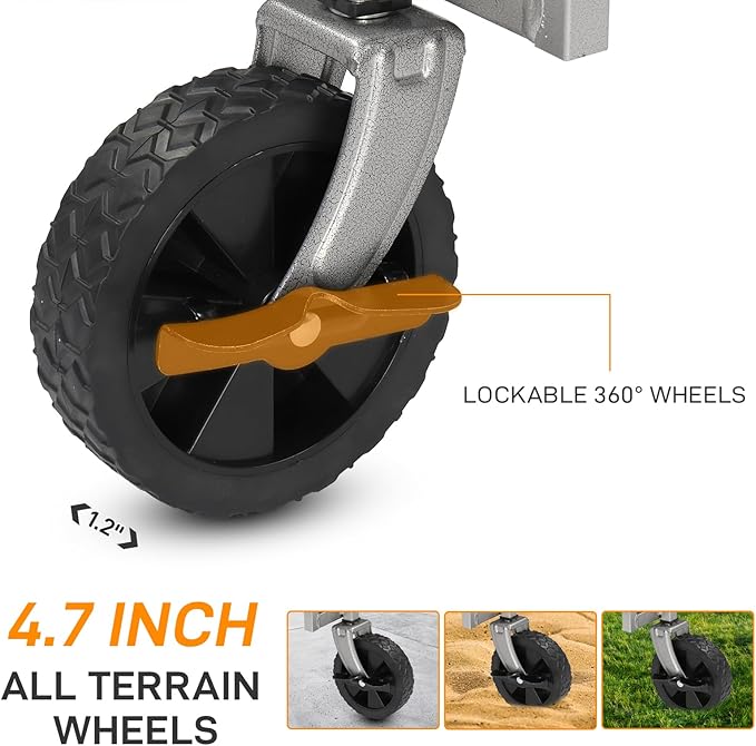 Collapsible Beach Wagon with Big All-Terrain Wheels for Sand, Grocery Shopping, Park Picnic, Camping, Beach Trip