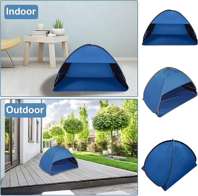 Pop Up Beach Sun Tent, 1 Person, Blue, 31.51 x 19.69 x 21.65 Inches, Sun Shelter, Sun Protection, Beach