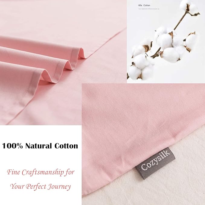 Brand - GANNAFEE Cotton Sleeping Bag Liner with Zipper - 100% Cotton Travel Sheet Sleep Sack Adult - Travel Sleeping Bag for Hotels Camping Hiking
