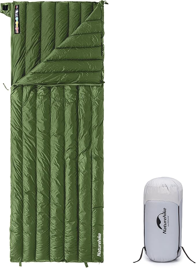 Naturehike Ultralight Backpacking Down Sleeping Bag for Adults, 650 Fill Power Sleeping Bag for 42/52℉, 20oz Compact Lightweight Sleeping Bags for Hiking Camping 3 Seasons