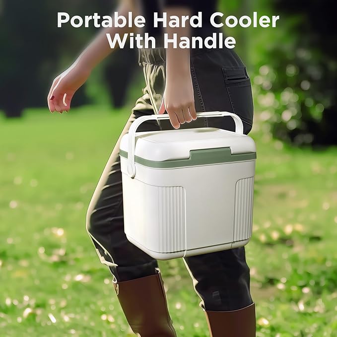 Portable Pool Cooler, Insulated Hard Cooler with Handle, Styrofoam Insulation, Keeps Drinks Cold Up to 72 Hours, Perfect for Poolside, Camping, Fishing, Above Ground Pool Accessories