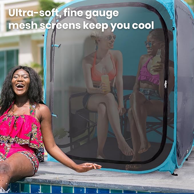 WeatherPod® The Original Shark Tank MyPod™ Mesh 1-2 Person Pop-Up Screen Pod - Keeps Out Bugs, Mosquitos, and Harmful UV Rays - UPF 50 for Maximum Protection from The Sun