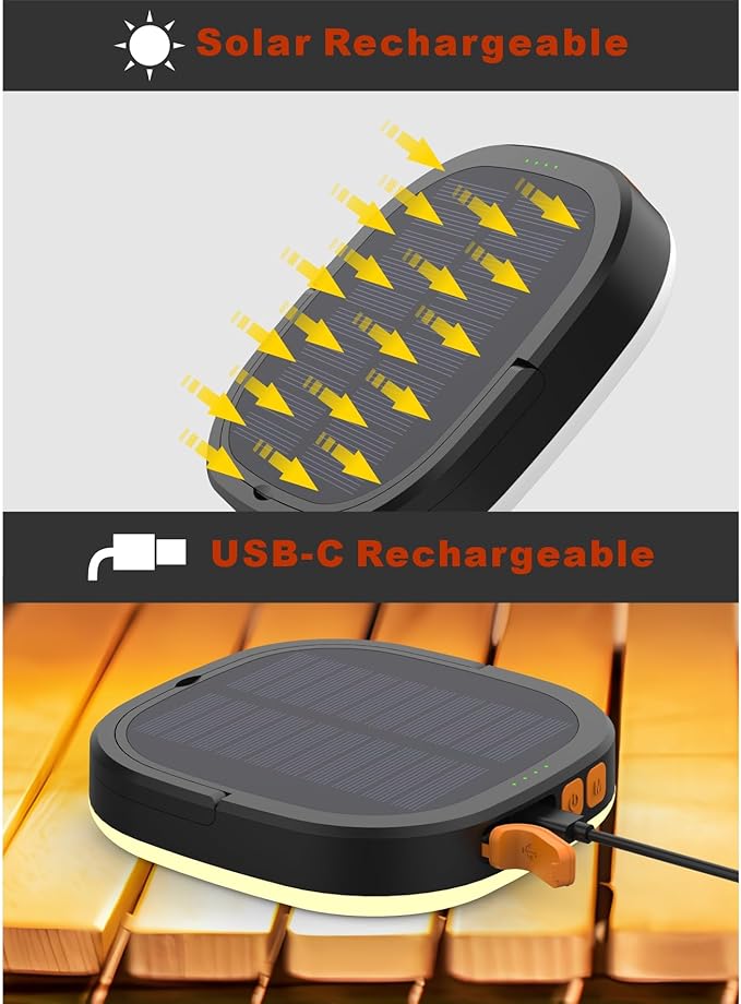 LED Camping Lantern, Solar Lanterns, 5000mAh Rechargeable Light 2000 Lumens 5 Light Modes, IP65 Waterproof with USB Charging – Lanterns for Power outages Hurricane, Hiking, Fish, Emergency, and Home