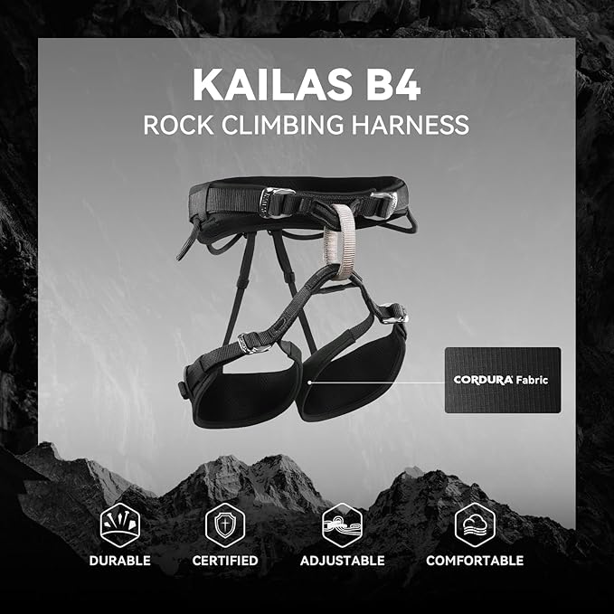 KAILAS B4 Rocking Climbing Harness Adjustable Roofing Harness Rescue Safety Harness Tree Climbing Harness Spikes