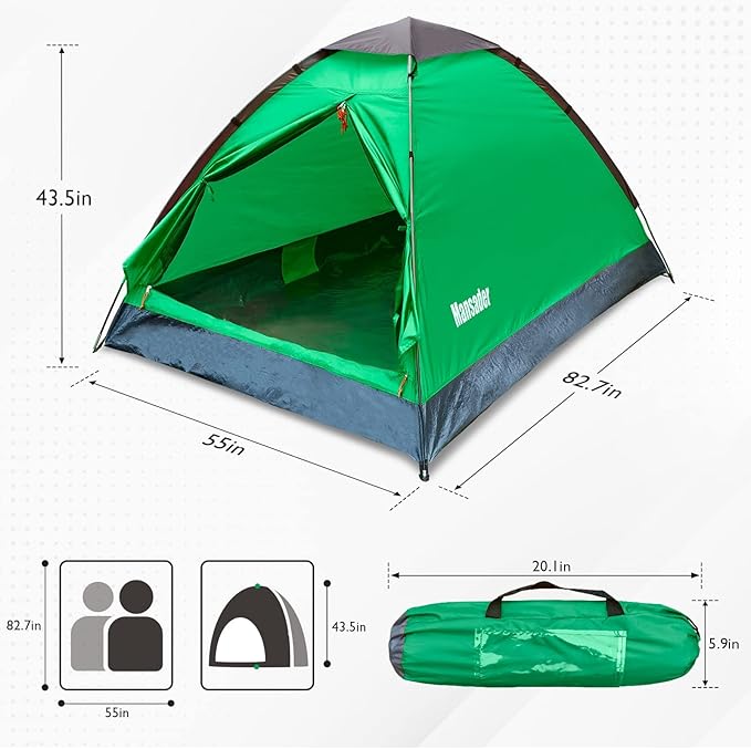 2 Person Camping Dome Tent,Waterproof Lightweight Portable Tents for Outdoor Camping Hiking Travel