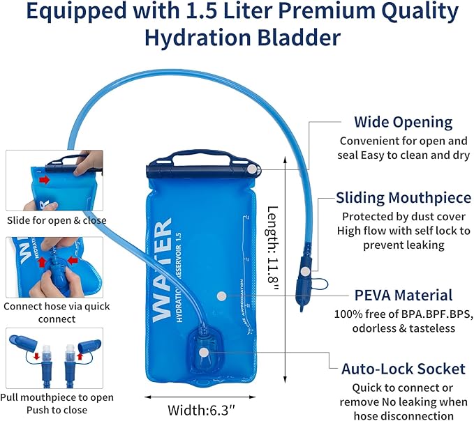 Hydration Backpack，Water Backpack，Water Vest for Running Women，Running Backpack with Water Bladder，Rave Runner Hydration Pack