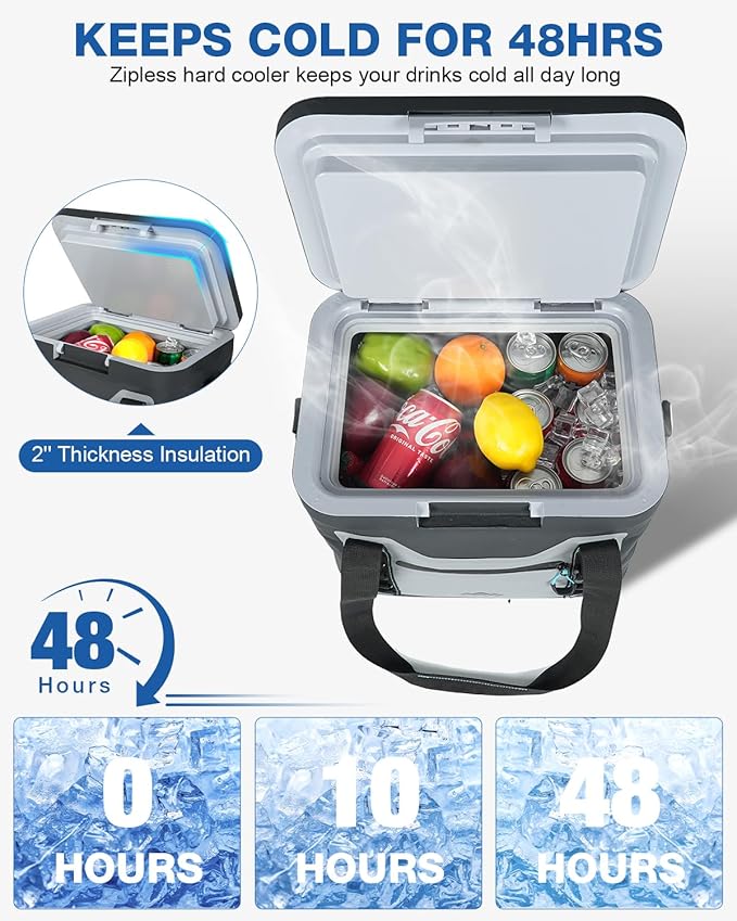 Lekesky Cooler Bag 20 Can, Leakproof Insulated Soft Cooler Backpack, Insulated Bag Portable Ice Chest Box for Beach, Beverage, Travel, Camping, Picnic, Trips, Floating Cooler with Zipper