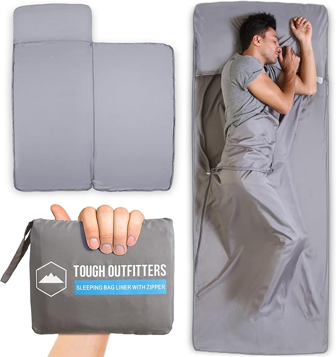 Sleeping Bag Liner - Adult Sleep Sack & Travel Sheets for Hotel - Travel Sleep Sack, Camping Sleeping Bag Liners for Cold Weather