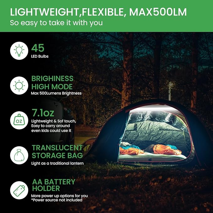 Camping Lights and Lanterns, Collapsible Outdoor LED Camping Lantern Tent Lights with Battery Powered, Portable Battery Lanterns for Power Outages Car RV Hurricane Emergency Kit Hiking Fishing