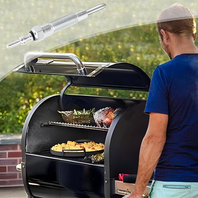 SafBbcue 2PCS Glow Plug for Weber SmokeFire EX4/EX6/EPX6 Wood Pellet Grills, Replaces for Weber 7009 Part, Replacement Weber Smoke Fire Grill Glow Plug, Sliver