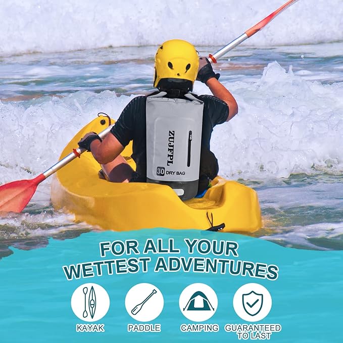 Dry Bag Waterproof Floating Backpack 10L/20L/30L,Waterproof Bag for Women Men,Roll Top Dry Compression Sack Keeps Gear Dry for Boating, Kayaking, Surfing, Rafting and Fishing (Grey, 10L)