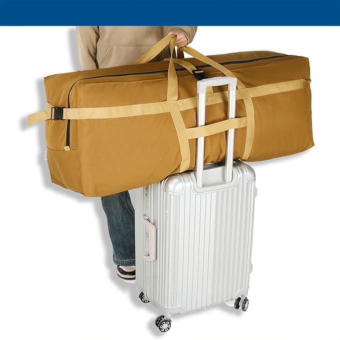 Large Duffel Bag, Waterproof Carry on Weekend Overnight Storage Bag over Luggage for Airline, Travel, Camping, Moving