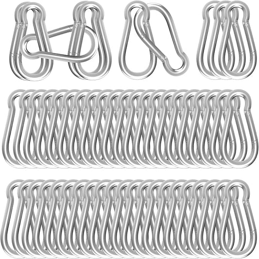 Carabiners Clip Spring Snap Hook,Heavy Duty Galvanized Steel(10&120PcsM6,50PCSM8&30PCSM10) Carabiner,Safety Quick Links Snap Hooks,Spring Clips for Swing Hammock Camping Keychain Outdoor