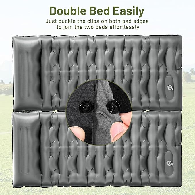 KASBAH Camping Sleeping Pad,6 inch Thick Inflatable Camping Mattress with Built-in Foot Pump and Pillow,Ultralight Sleeping Mat Backpacking Gear for Outdoor Hiking,Camping, Traveling and Tent