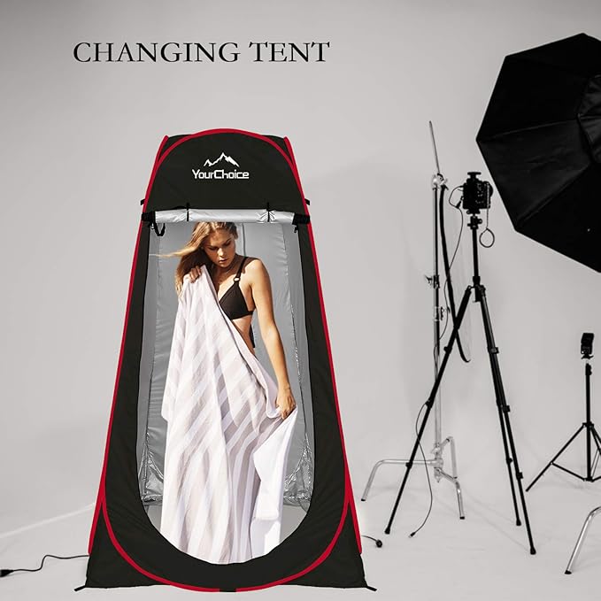 Your Choice Pop Up Privacy Shower Tent - Portable Changing Tent for Camping, Beach & Hiking - 6.2FT Lightweight with Carry Bag, Quick Setup & Full Coverage
