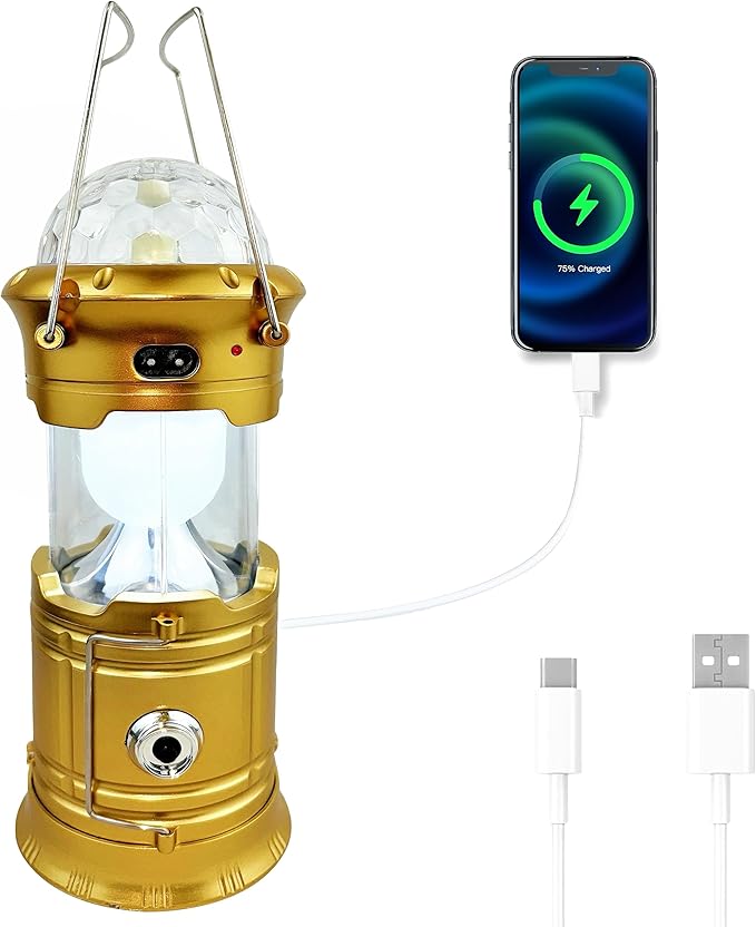 LED Camping Lantern Rechargeable, Waterproof Camping Lights for Charging Phone, RGB Tent Lights for Outdoor Party, Emergency, Hurricane, Storms and Outages, 3 Light Modes