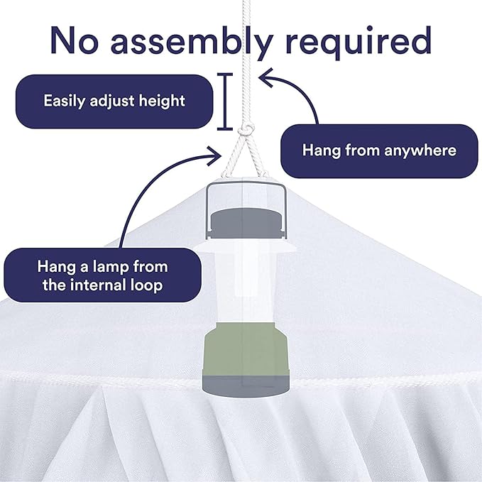 EVEN NATURALS King Size Mosquito Net for Bed - Ultra-Large Mosquito Netting for Bed, Easy Installation, Machine Washable, Luxurious Fine Mesh 300 Holes/inch² - Ideal for Home and Travel - 87"x22"x335"