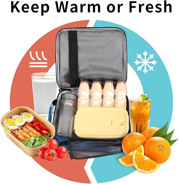 Wolf Kid Lunch Bags with Shoulder Strap Insulated Lunch Boxes for Boy Girls Waterproof Thermal Cooler Tote Bag Portable Picnic Bag for School Work Outdoor Gifts Galaxy