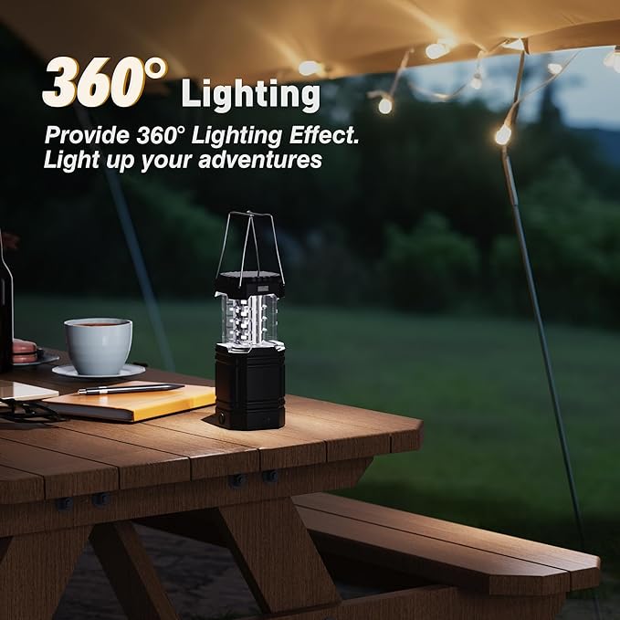 3000 Large Capacity Hand Crank Solar Camping Lantern, Portable Ultra Bright LED Torch, 23-26 Hours Running Time, USB Charger, Electronic Lantern for Outdoor