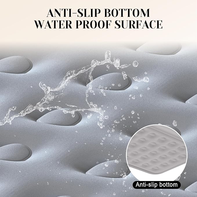 Air Mattress Full with Built in Pump, Quick Self Inflatable Mattress, 18" Raised Portable Air Mattress with Built in Pump, Blow up Air Bed for Travel, Camping and Guests. (18" Full, Gray)