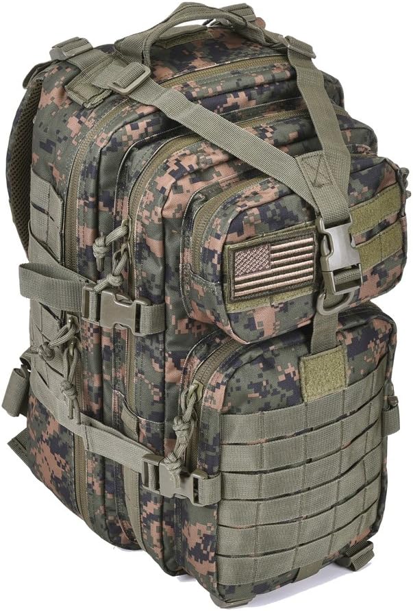 REEBOW GEAR Military Tactical Backpack Small Molle Assault Pack Army Bug Bag Backpacks Rucksack Daypack (Woodland Camo)