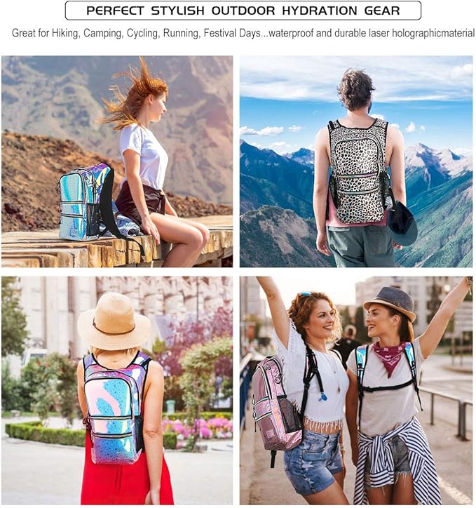 Hydration Backpack Pack, Water Backpack 20L Included 2L Hydration Bladder, Festival Essential - Rave Hydration Pack Hydropack for Hiking, Running, Biking, Festival Gear