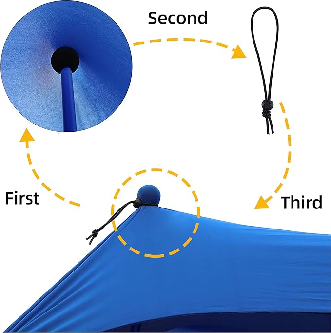 UMARDOO Family Beach Tent Canopy Sun Shade Portable 10×10FT,Wind Resistance Beach Sun Shelter Easy Setup with Packable Carry Bag for Outdoor Travel UPF 50+(Blue)