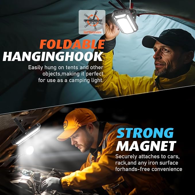 LED Camping Lantern Rechargeable 4000LM, 10000mAh Portable Camping Lights up to 120+ Hours, 12 Light Modes, Dimmable, LCD Digital Display, Waterproof, Camping Essentials for Power Outages, Emergency