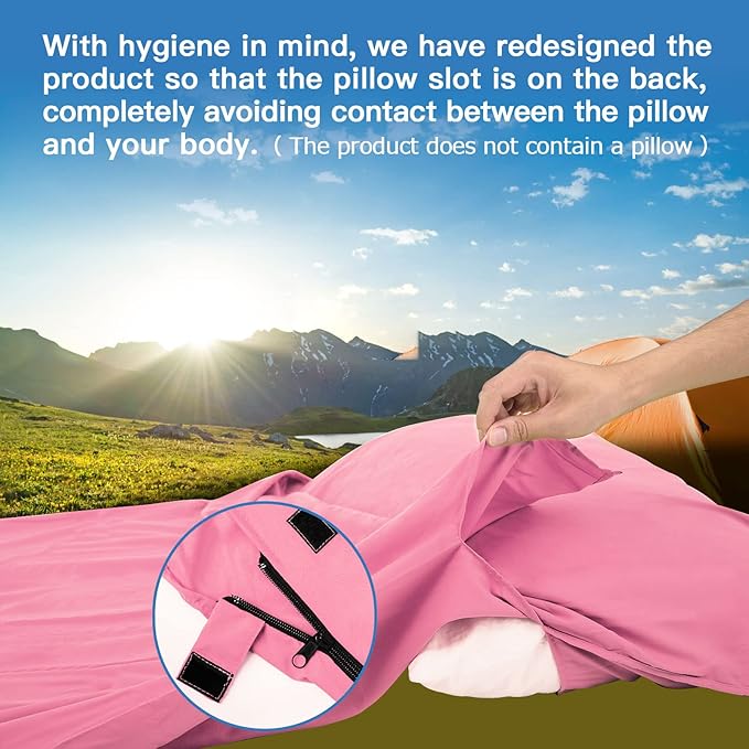 Sleeping Bag Liner, Travel Sheets & Adult Sleep Sack, Ultralight and Portable Summer Sleeping Bag - Ideal for Backpacking, Hotels and Hostels, Business Trips, Camping